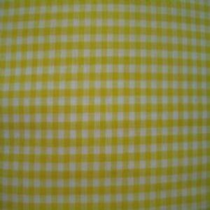 45" Gingham Check 1/8" White and Yellow 65 Poly/35 Cotton