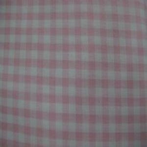 45" Gingham Check 1/4" Pink and White 65% Poly/35% Cotton