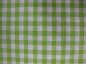 60" Gingham Check 1/4" Lime and White