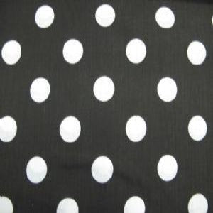 60" Dot 1" White with Black Background 100% Cotton