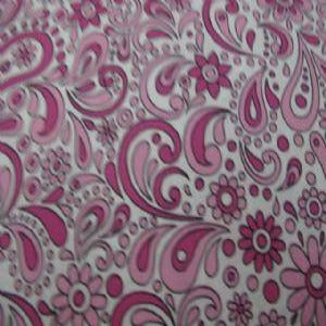 45" Wide Paisley and Floral Hot Pink and White100% Cotton
