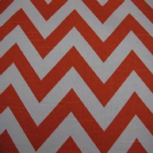 56" Drapery, Bedding, Upholstery 100% Cotton Duck Chevron Tangelo and White