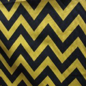 54" Drapery/Bedding/Upholstery 100% Cotton Zig Zag Chevron Yellow and Black