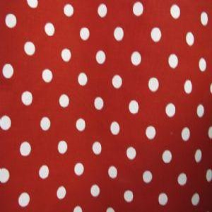 54" Drapery/Bedding/Upholstery 100% Cotton Polka Dot Lipstick Red and White