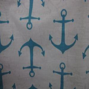 54" Drapery/Bedding/Upholstery 100% Cotton Sailor Coastal Blue Slub