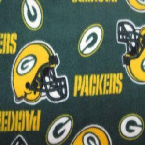 60" Wide NFL Fleece 100% Polyester Green Bay Packers Allover 6322D