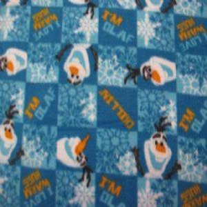 60" Fleece 100% Polyester Frozen Olaf Tiles
