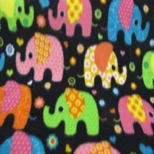 60" Fleece 100% Polyester Elephants Brights 36672-X