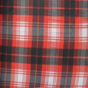 60" Fleece 100% Polyester Red and Black Plaid