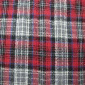 56" Flannel 100% Cotton Plaid Grey and Red