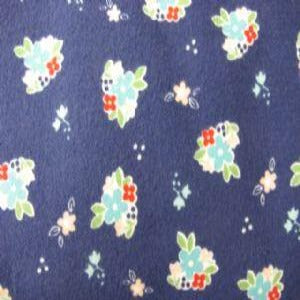 45" Flannel 100% Cotton "Country Girls" Floral Navy F3642