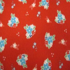 45" Flannel 100% Cotton "Country Girls" Floral Red F3642