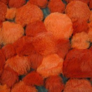 60" Faux Fur Bubble Red and Orange