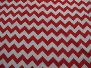 60" Knit 95% Cotton 5% Spandex Jersey Knit Chevron Red and White