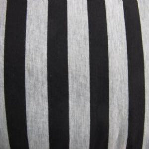 60" Summer Knit Stripe Black and Gray Poly/Spandex