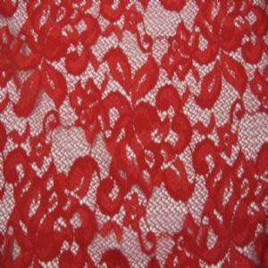 58" Lace Stretch Scalloped 90% Nylon 10% Lycra Red