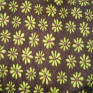 60" Minky 100% Polyester Blossom Party Brown and Kiwi