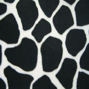 60" Minky 100% Polyester Giraffe White and Black