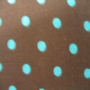 45" Dot 1/4" 100% Cotton Turquoise with Brown Background