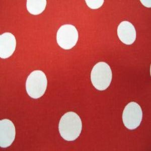 45" Dot 7/8" 100% Cotton White with Red Background