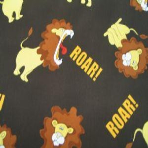 45" Jungle Tossed Roar Lion Brown 100% Cotton C-7996