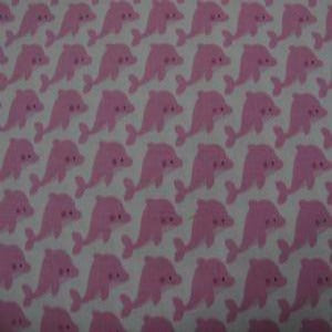 45" Under The Sea 100% Cotton Dolphins Pink