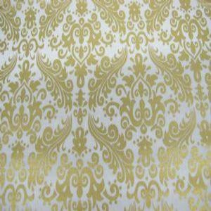 45" Sparkle Gold Metallic Damask Basics 100% Cotton