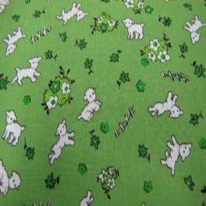 45" Toy Chest 3 Lambs 100% Cotton Green C6767