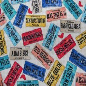 45" License Plate Quilting 100% Cotton c5938