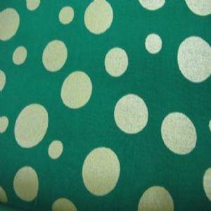 45" Lolli Dots Metallic Green 100% Cotton