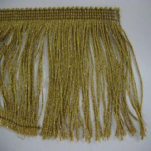 4" Fringe Metallic Gold 65% Rayon 35% Polyester Cold Water Wash/Line Dry