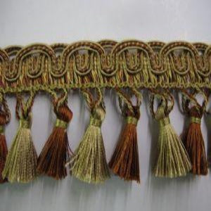 Fringe with Tassel and Top Gimp Copper and Gold