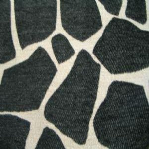 58" Upholstery Chenille Giraffe Black and Cream