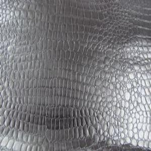 54" Leather Crocodile Silver Metallic 100% PVC 39,000 <br>Double Rubs