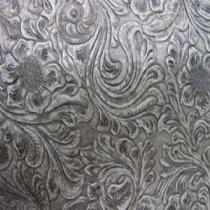 54" Western Vinyl Tooled Off White Distressed