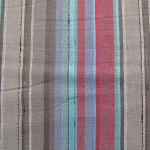 60" Linen Look 50% Polyester / 50% Rayon Stripe Pink, Blue, Black